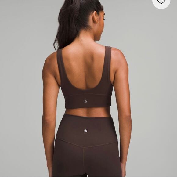lululemon Align V-Neck Bra Light Support, C/D Cup Lava Cake LVCK brown size 14 - Picture 3 of 4